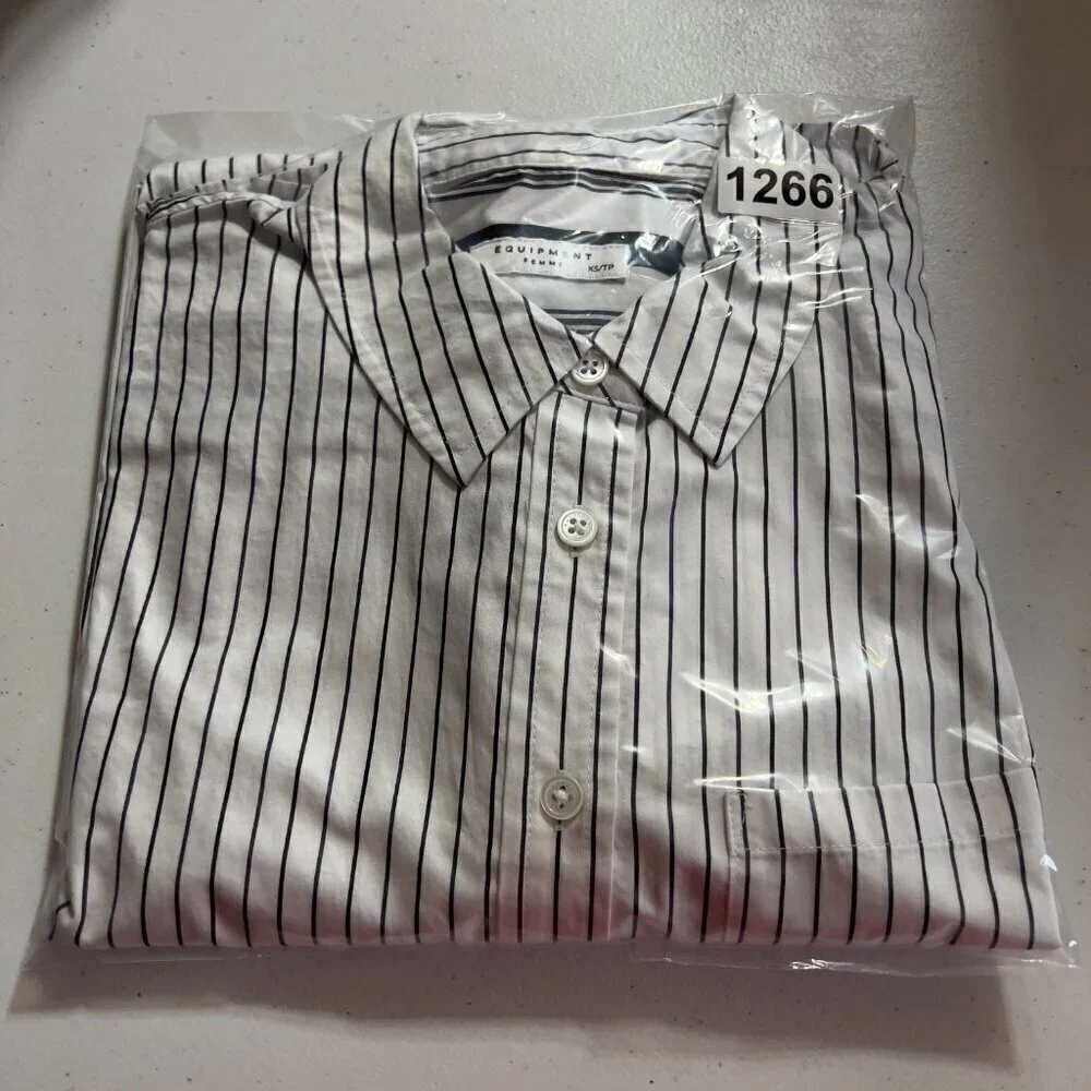 Equipment Striped Back /White Button Down Maxi Shirt Dress XS - Picture 14 of 15